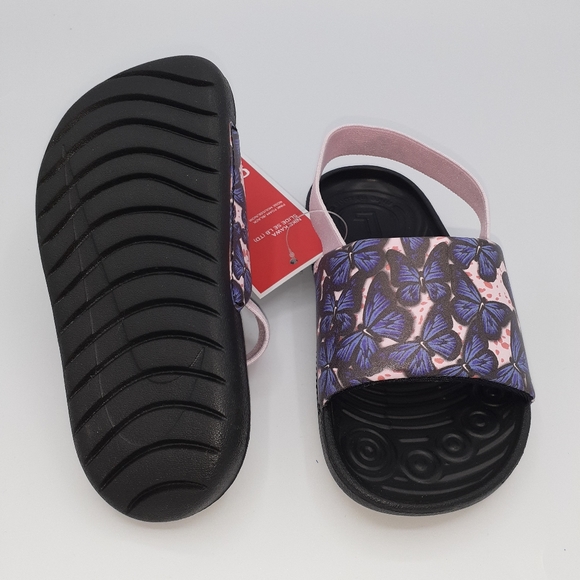 44. NIKE KAWA LITTLE KIDS TODDLER SANDALS SLIDED PINK FOAM BUTTERFLIES 7C NWT - Picture 2 of 4